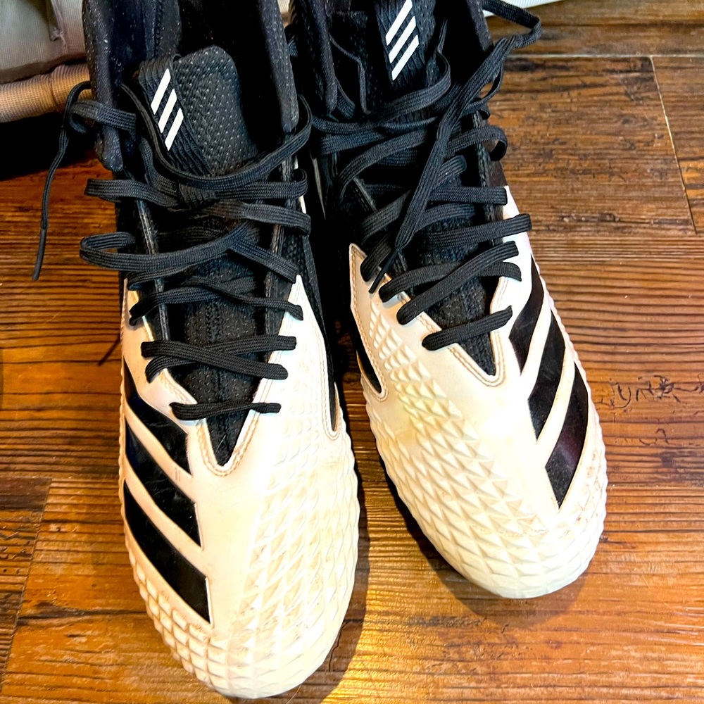 Adidas Football Cleats Freak X Carbon Black & White Men's 11-1/2 Good Condition